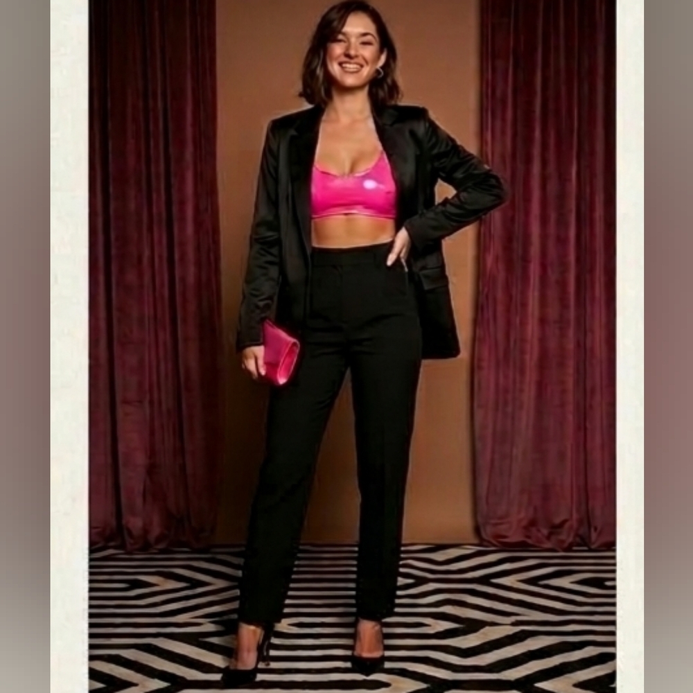 SHEIN Hot Pink Vinyl Bra Size 6
